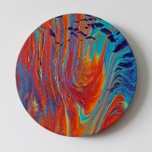 Pride Collection 2022 "F" Original Paint Pour Painting